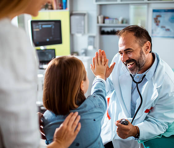 doctor helping patient